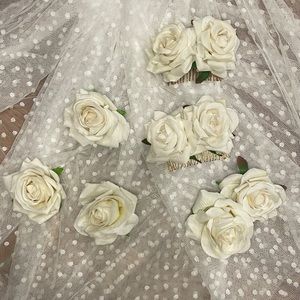 New Hair floral rose clips